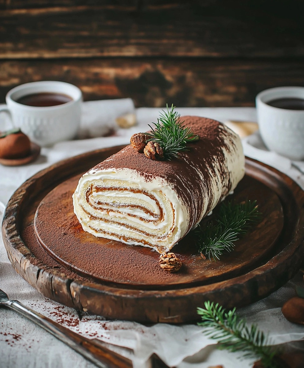 Bûche tiramisu roulée