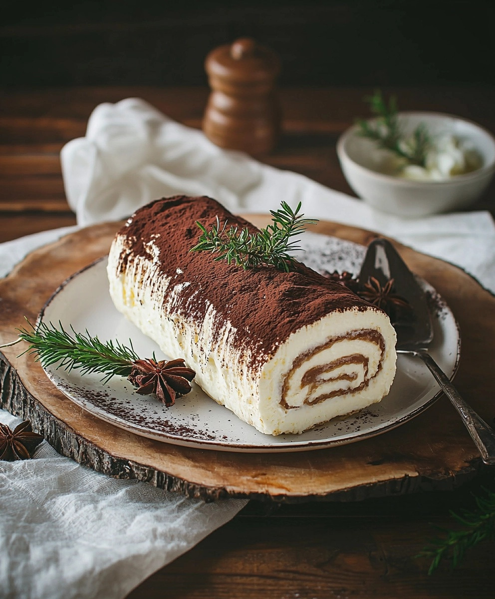 Bûche tiramisu roulée