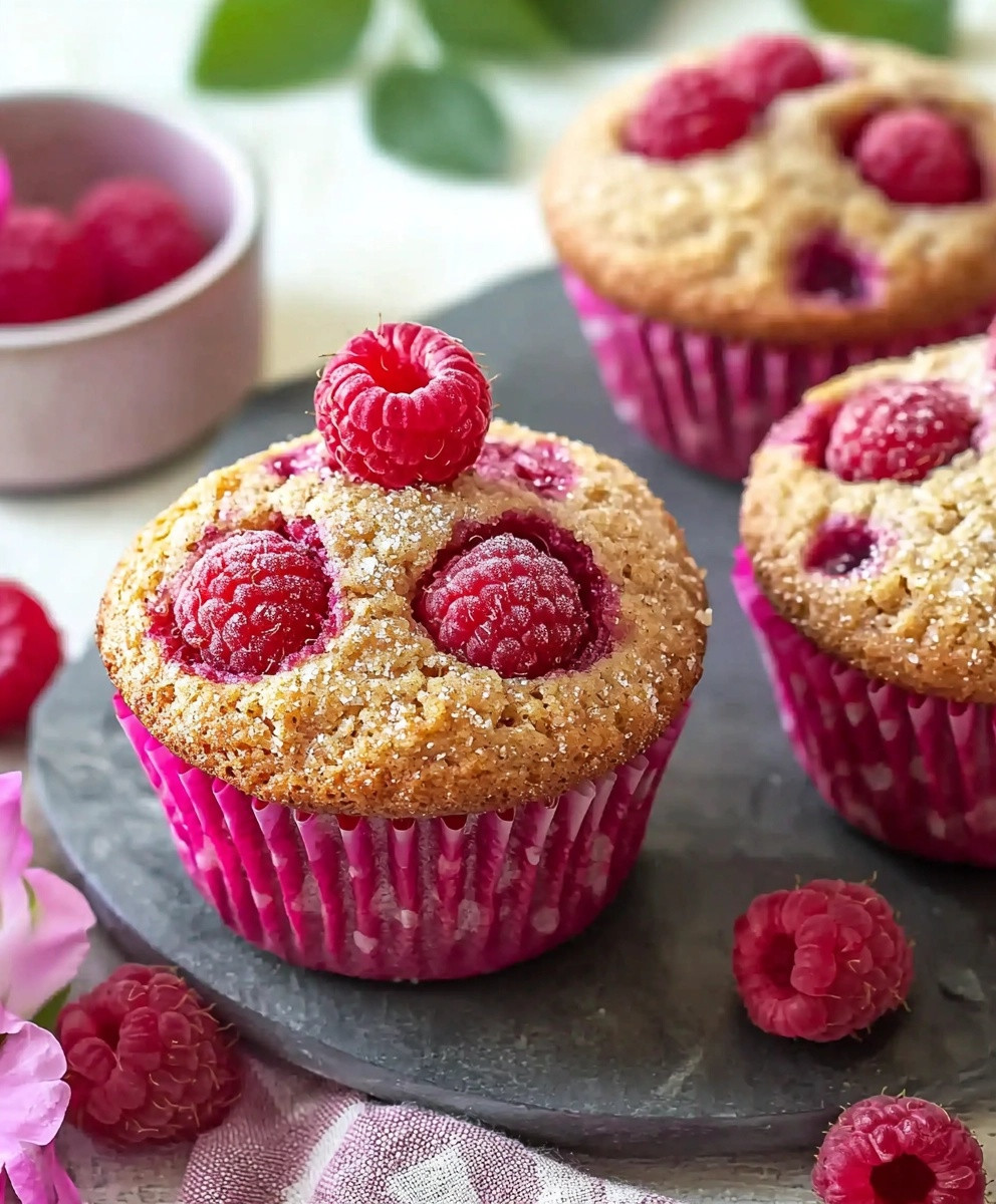 Muffins framboises poudre d'amande