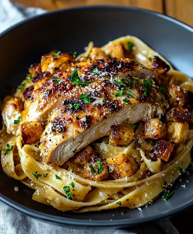 Pâtes au poulet Boscaiola