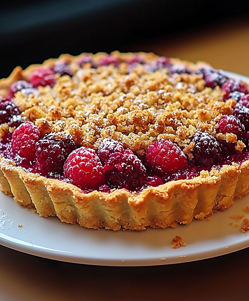 Tarte crumble framboises