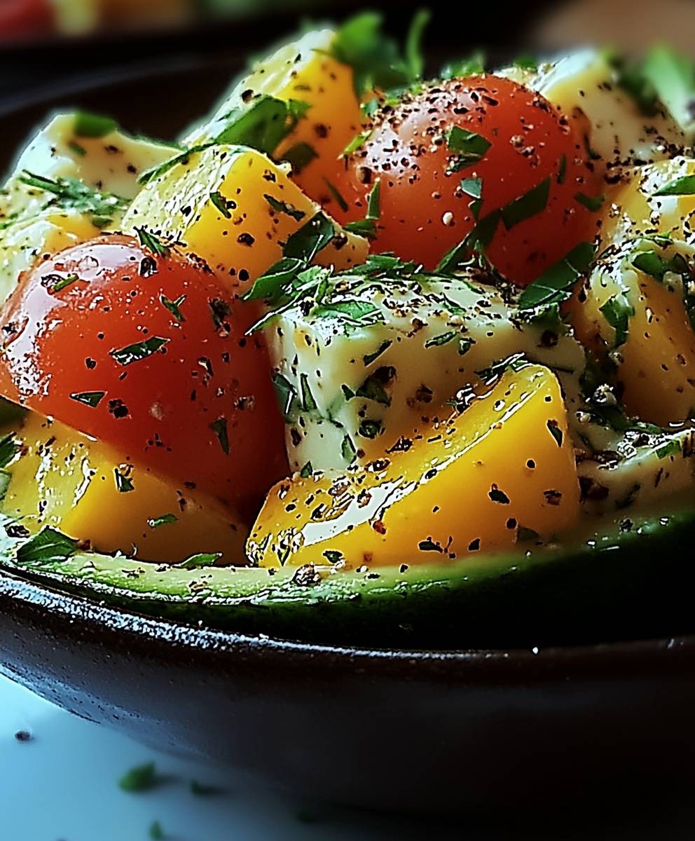 Avocat farci salade russe gourmande