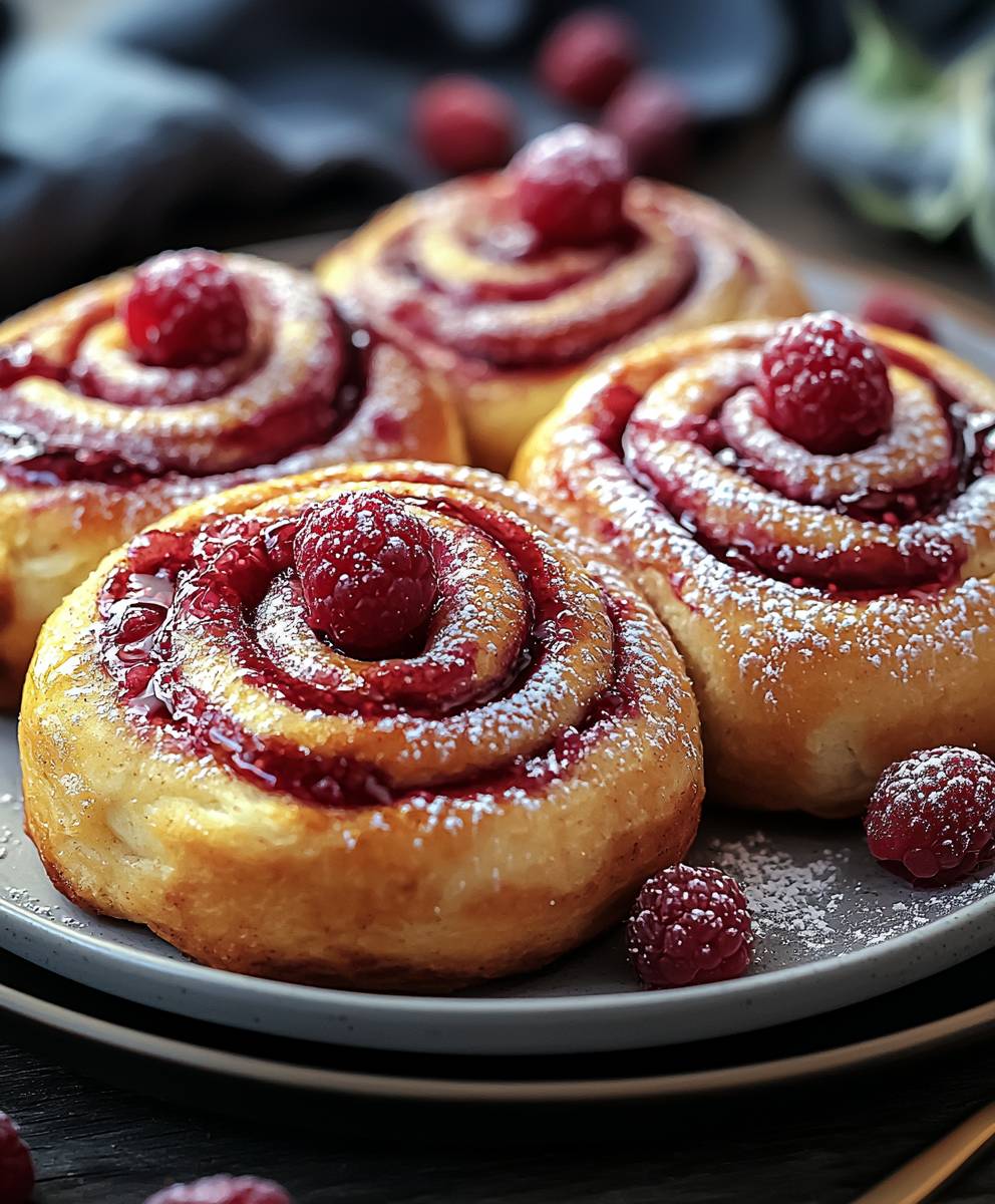 Roulés cannelle framboise