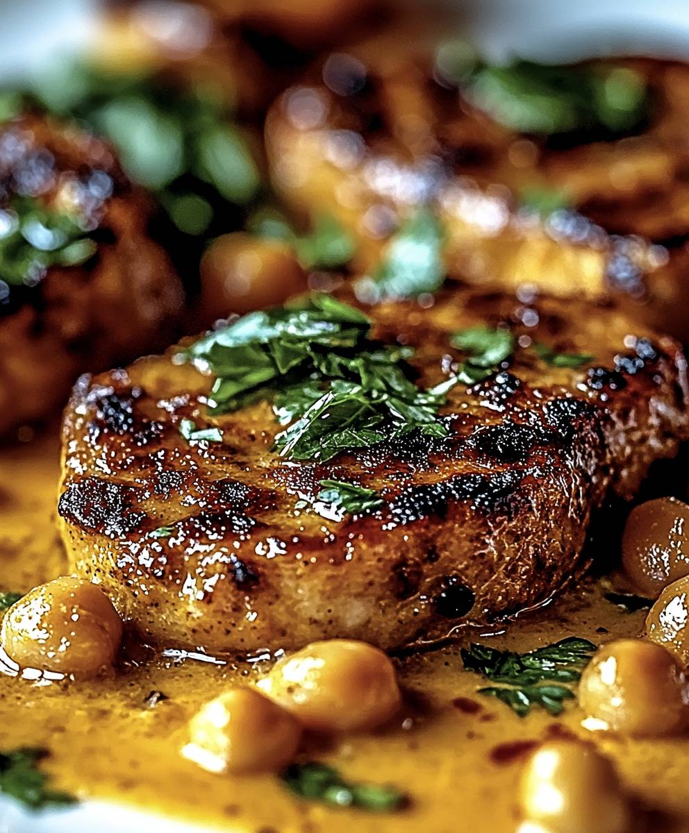 Steaks pois chiches curry coco