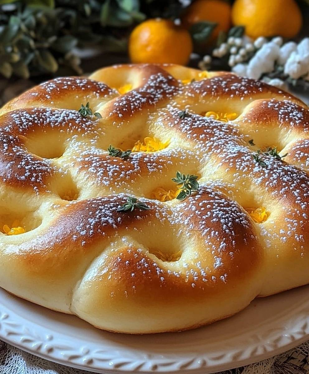 Fougasse sucrée fleur d'oranger rhum