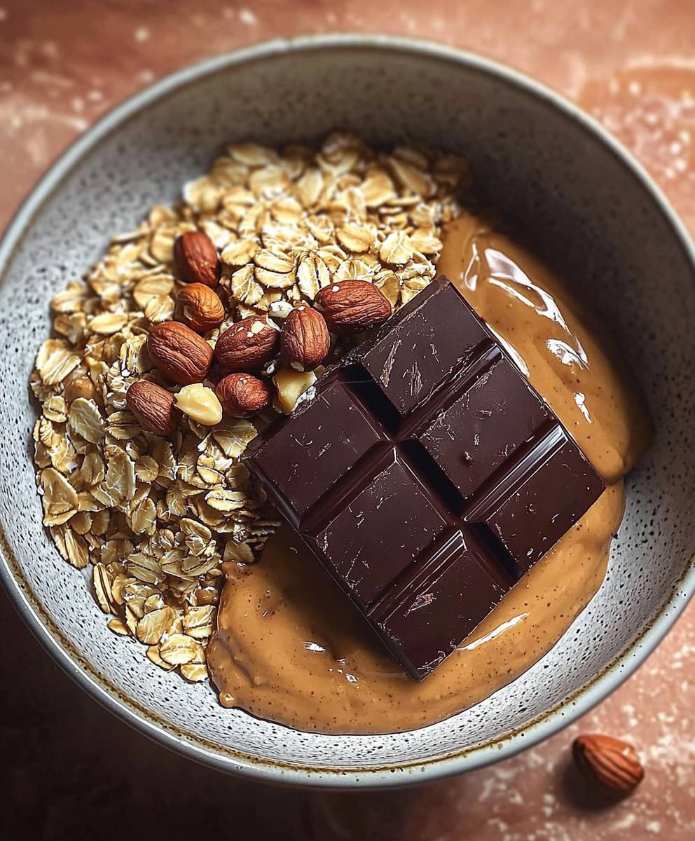 Encas avoine beurre cacahuètes chocolat