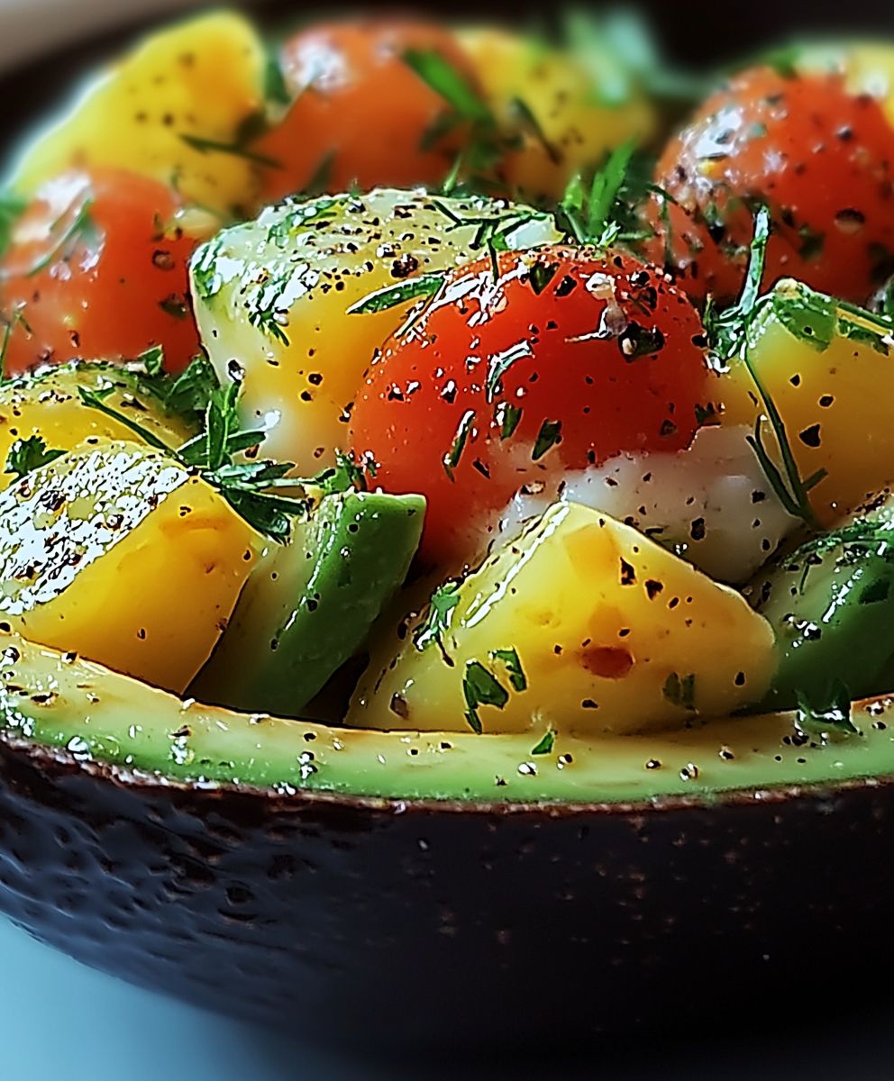 Avocat farci salade russe gourmande