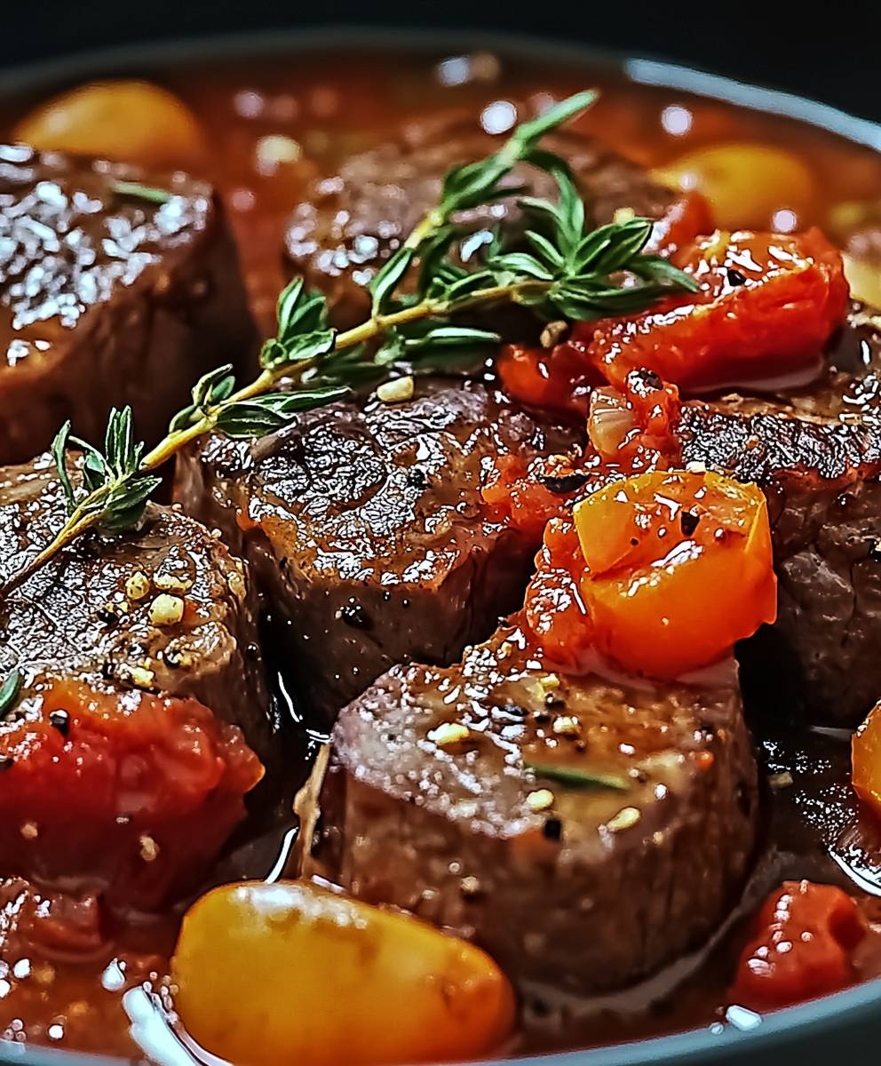 Langue de boeuf sauce tomate pimentée
