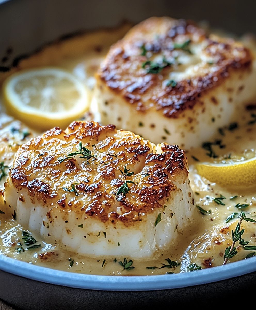 Cabillaud crème parmesan citron