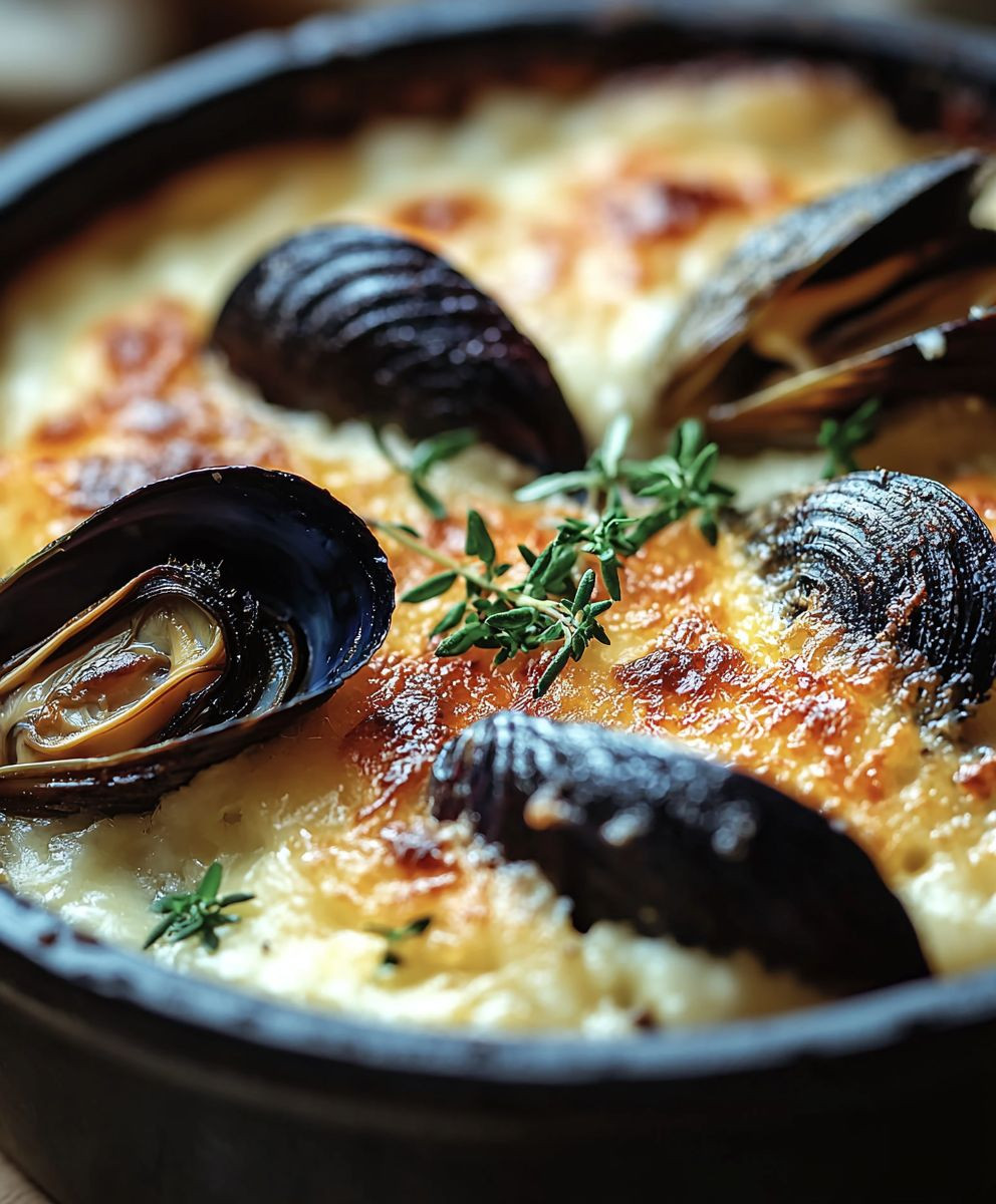 Moules gratinées cassolettes