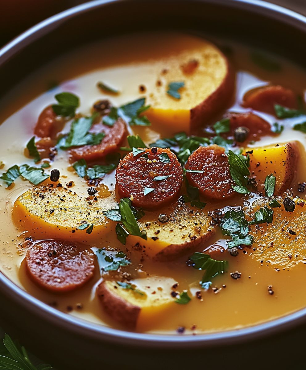 Soupe patate douce chorizo