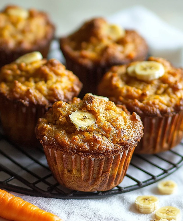 Muffins banane carotte
