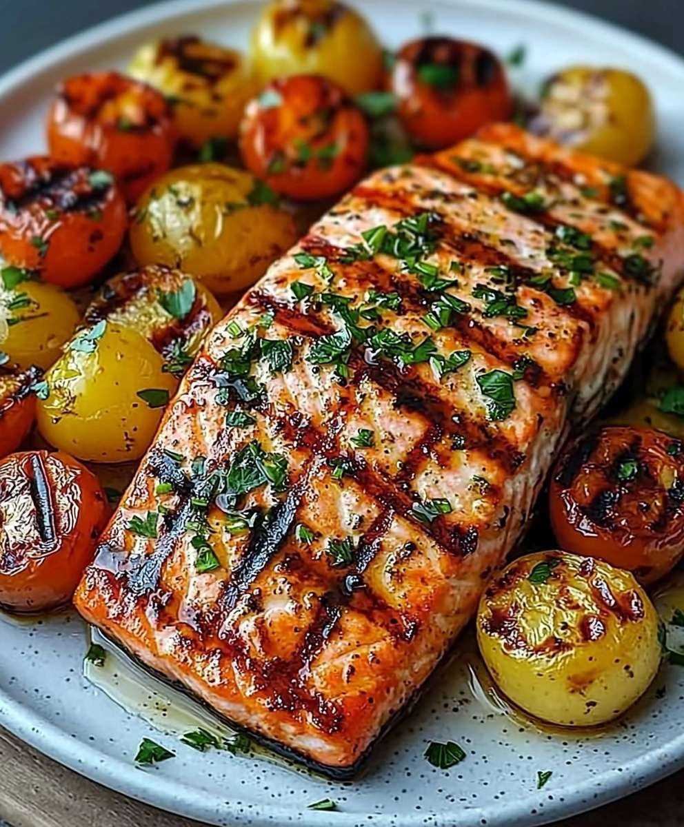 Saumon Grillé Légumes Sautés