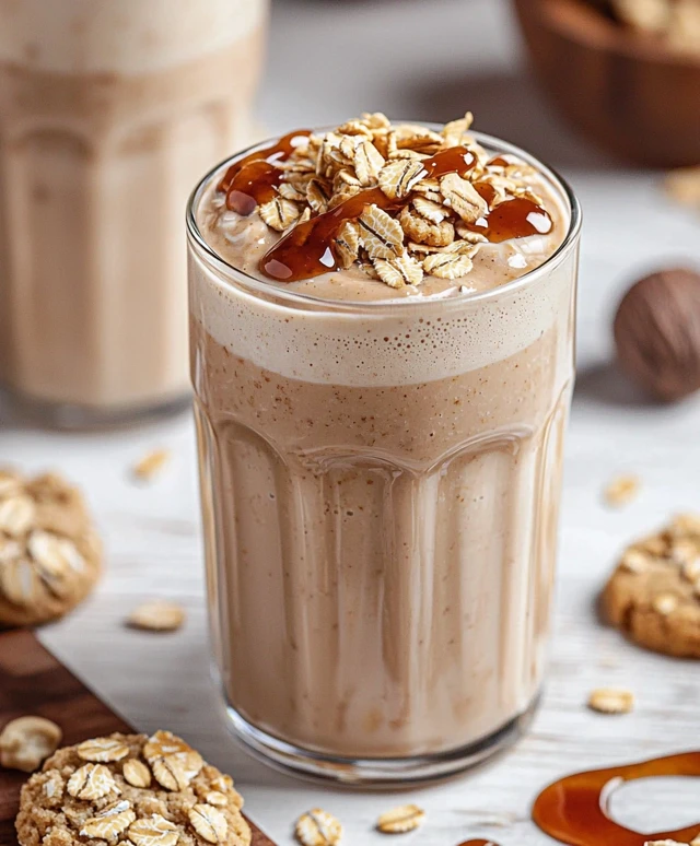 Milkshake biscuits avoine beurre cacahuète