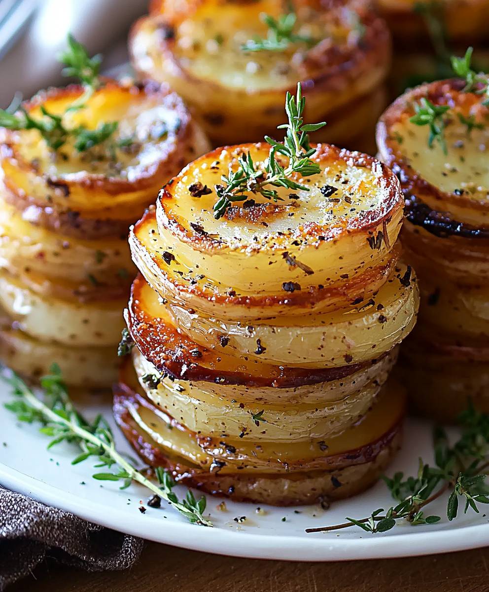 Piles de pommes de terre herbes