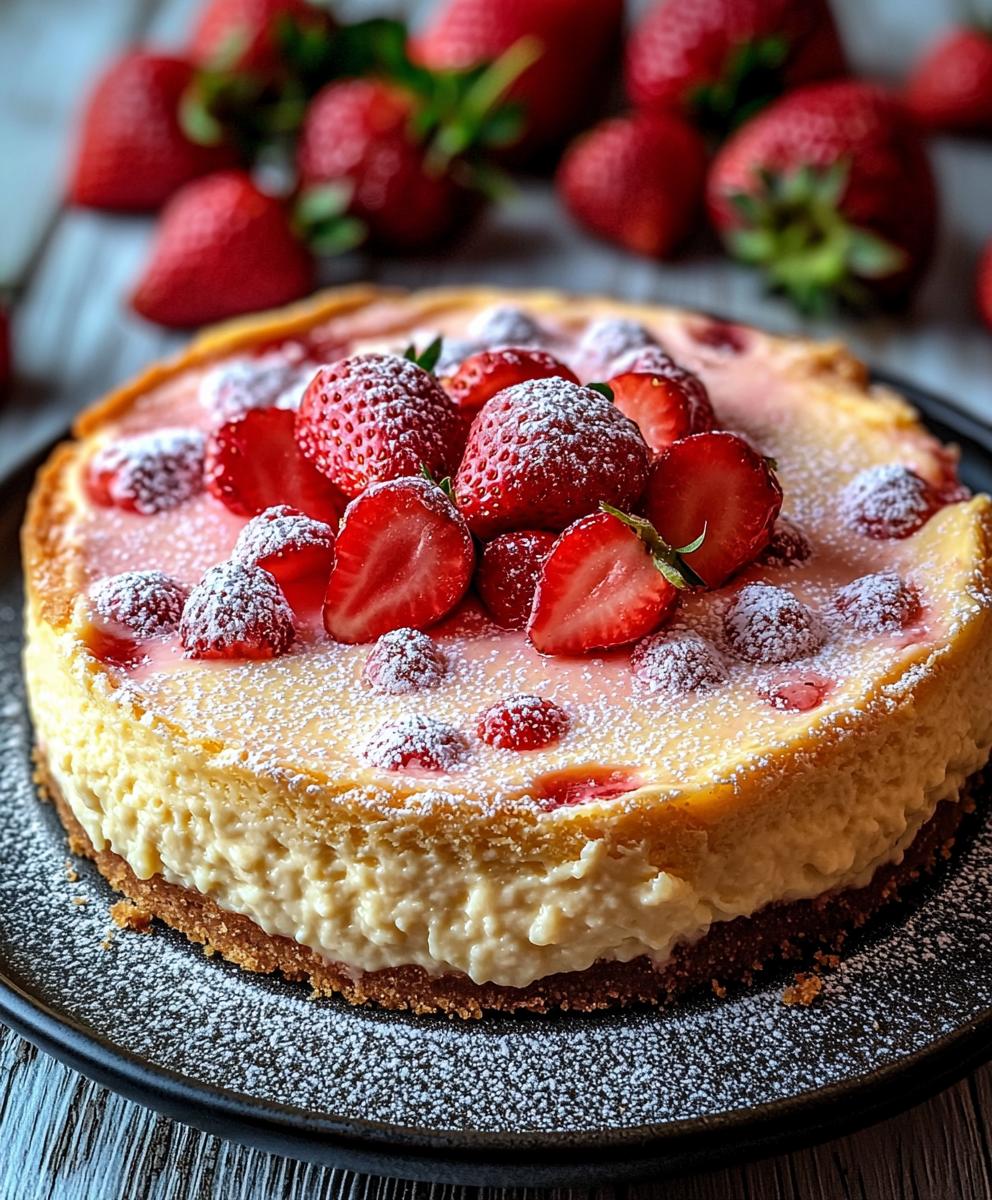 Gâteau au fromage aux fraises