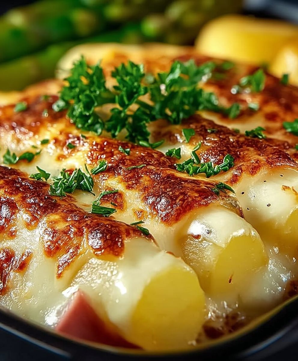 Gratin asperges pommes de terre jambon