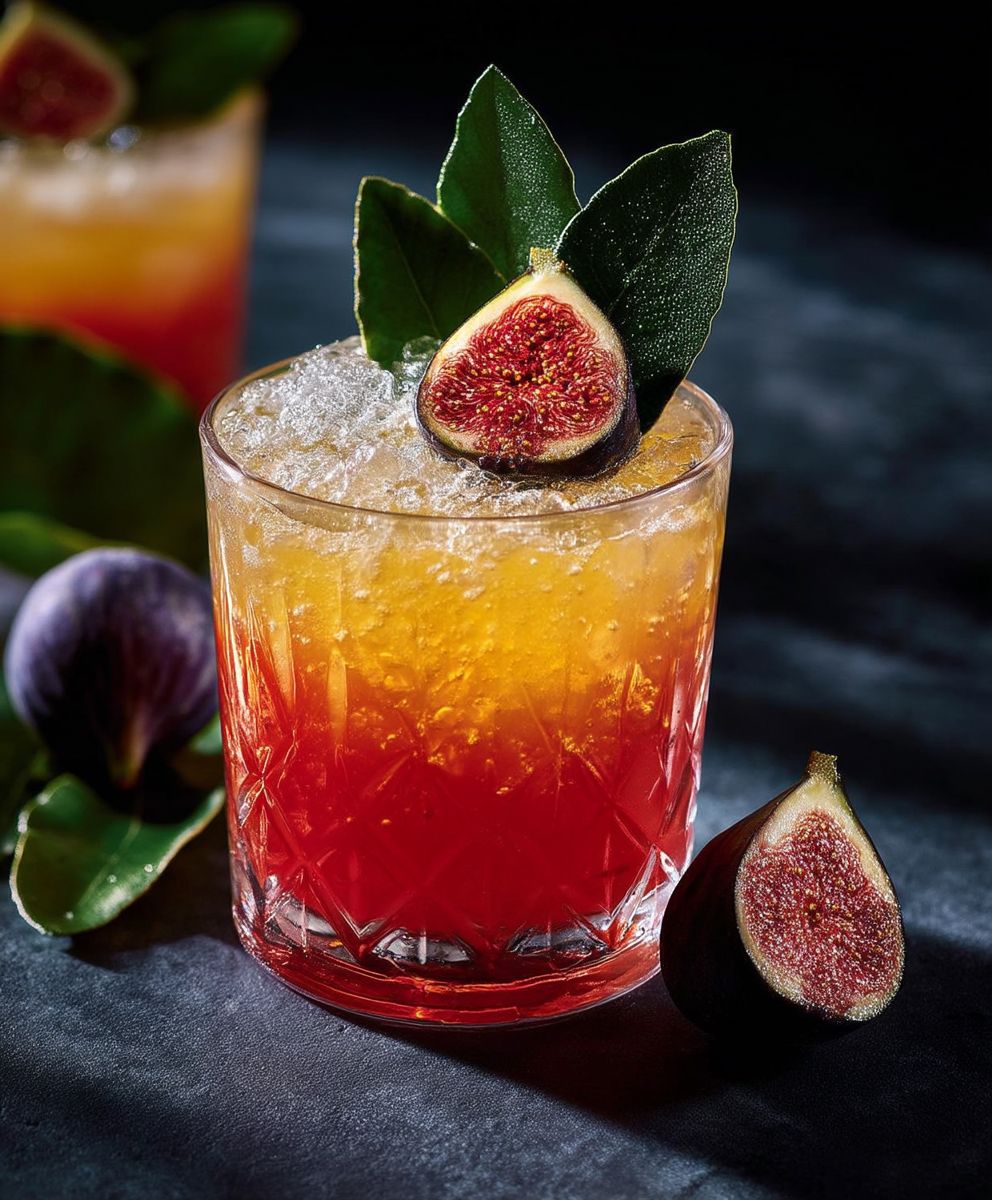 Cocktail figues feuilles laurier