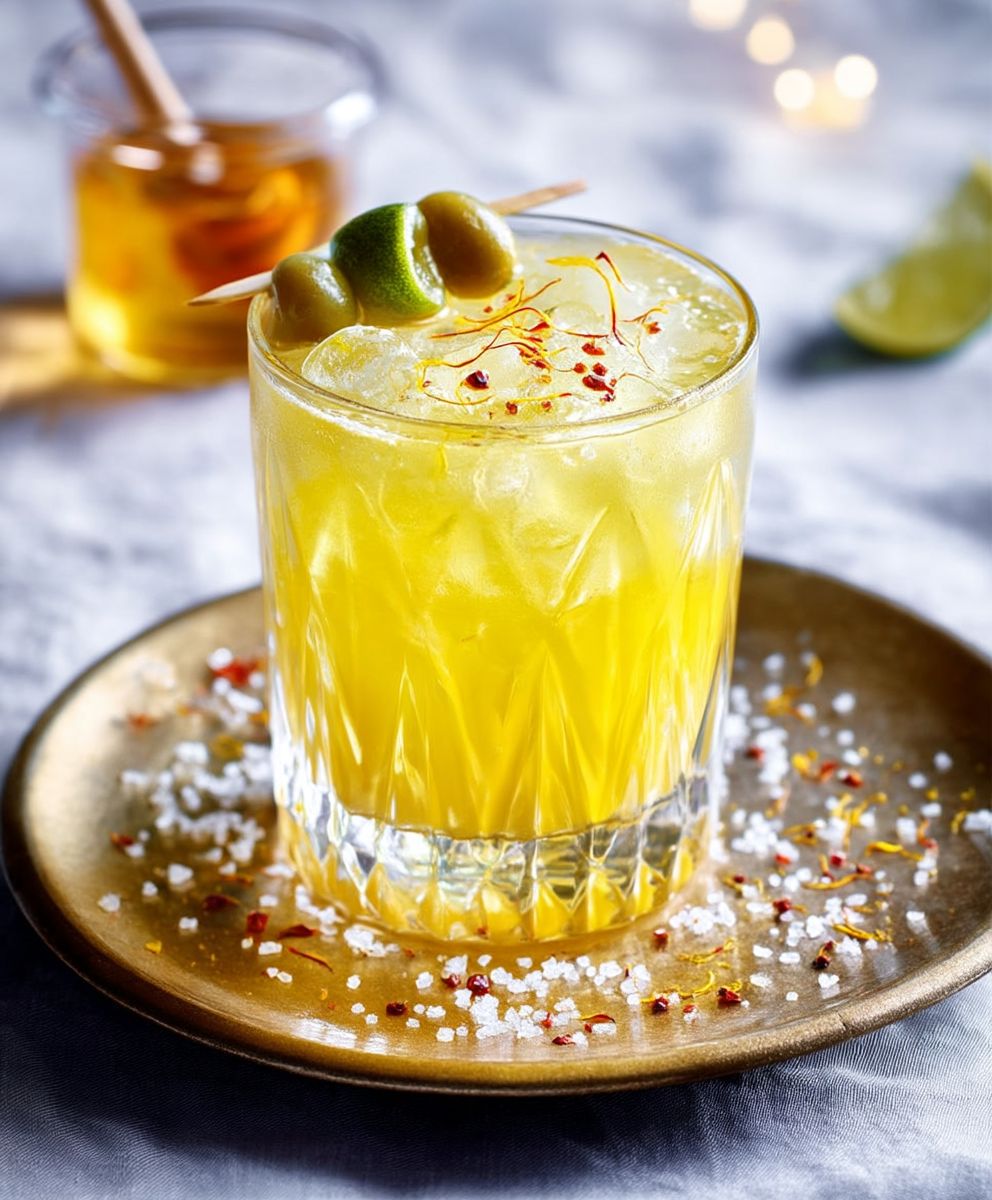 Cocktail miel citron safran