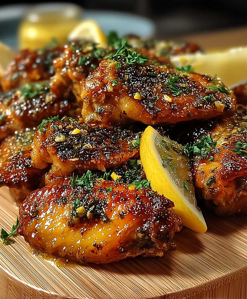 Ailes poulet citron ail four