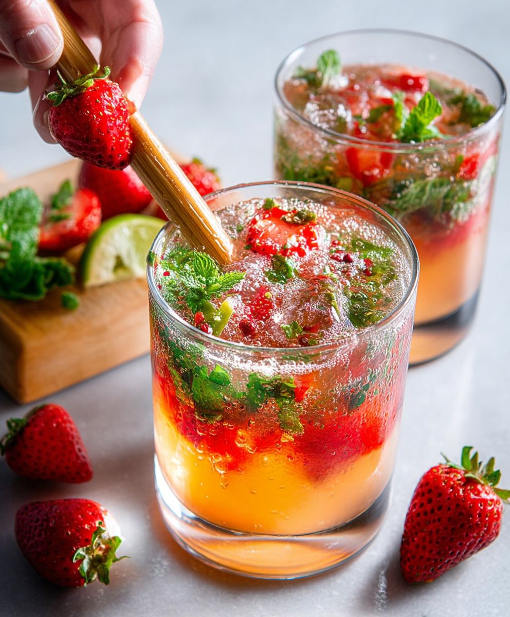 Julep menthe fraise jalapeño