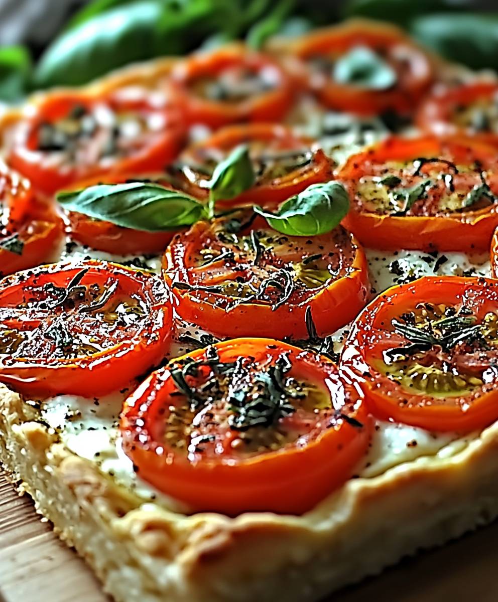 Tarte tomates chèvre basilic