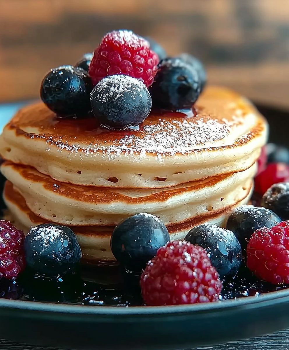 Pancakes moelleux aux baies fraîches
