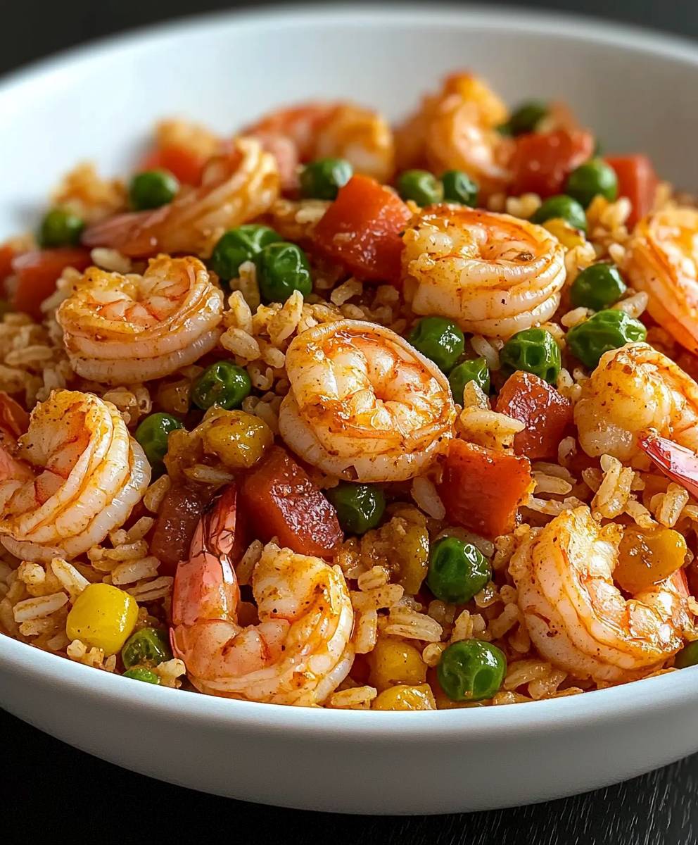 Crevettes cajun et riz