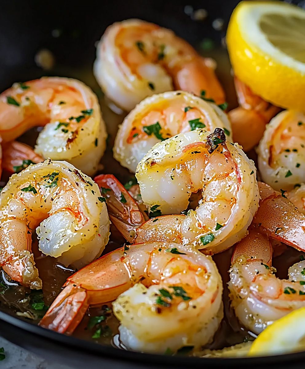 Crevettes citron ail