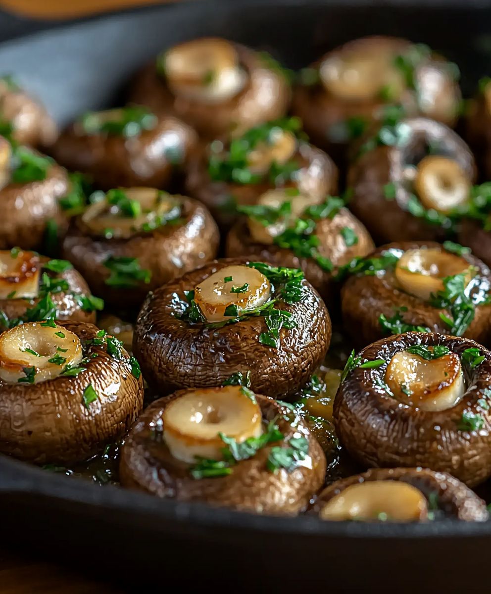 Champignons rôtis beurre à lail