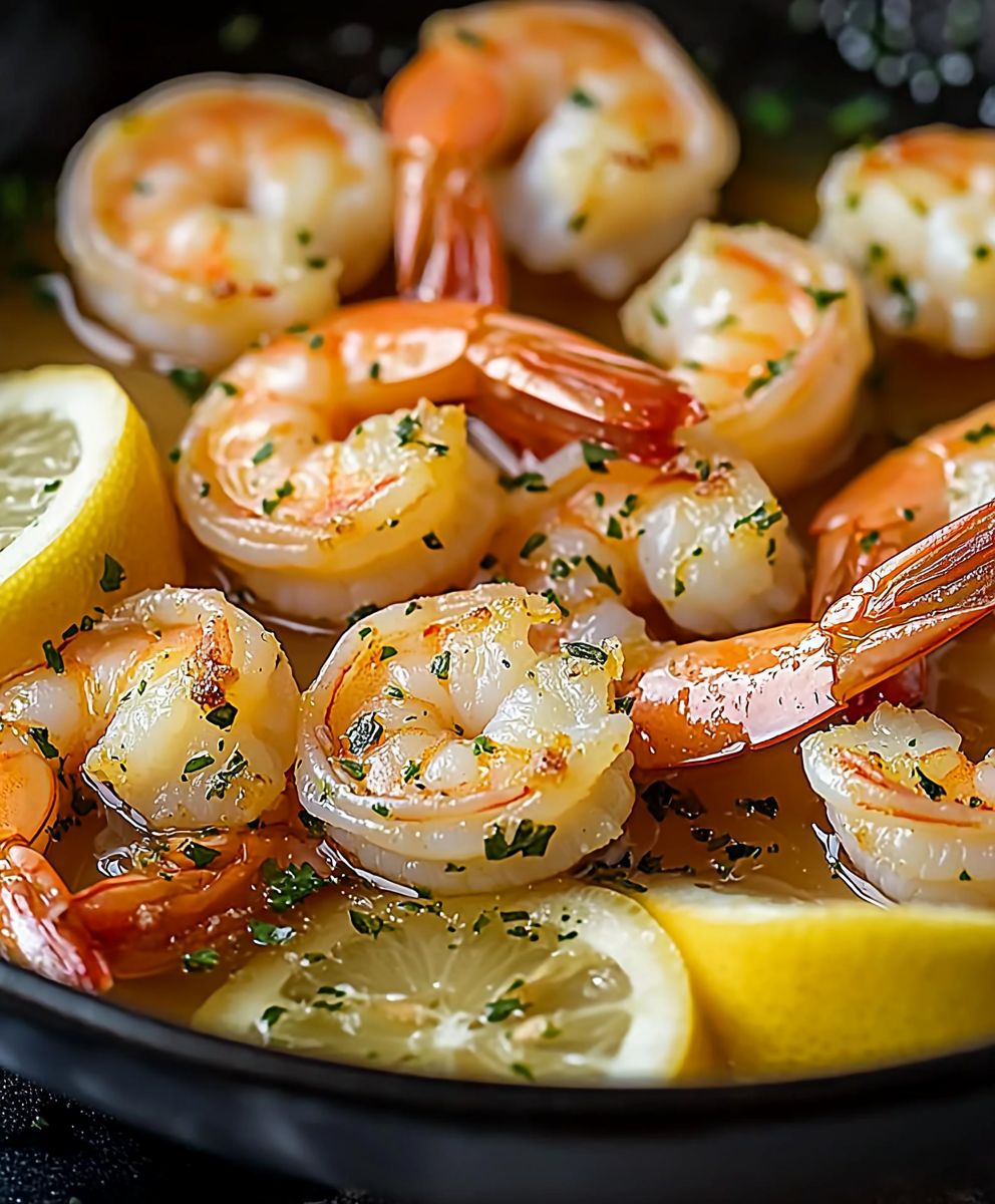 Crevettes citron ail