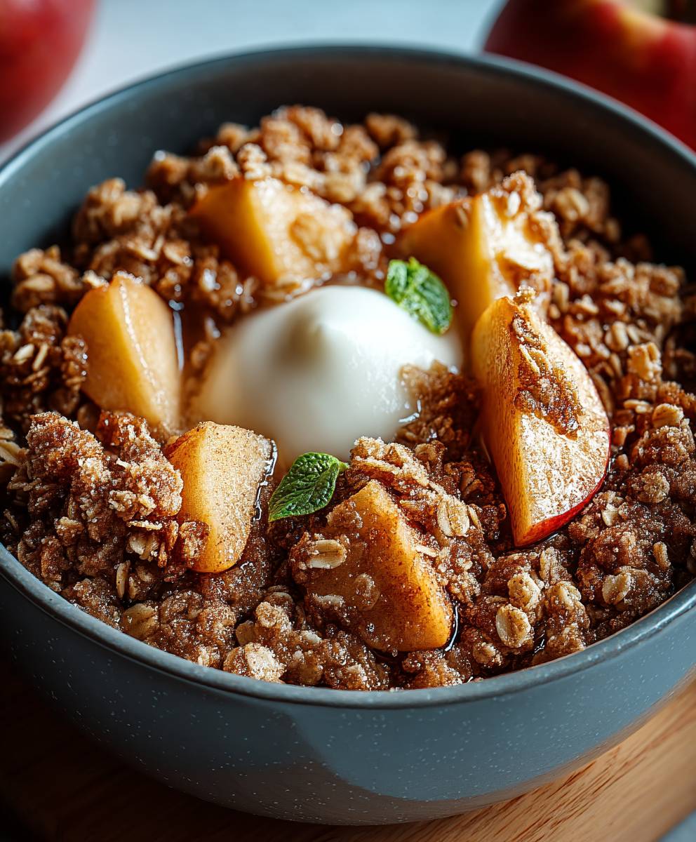 Crumble sain aux pommes petit déjeuner