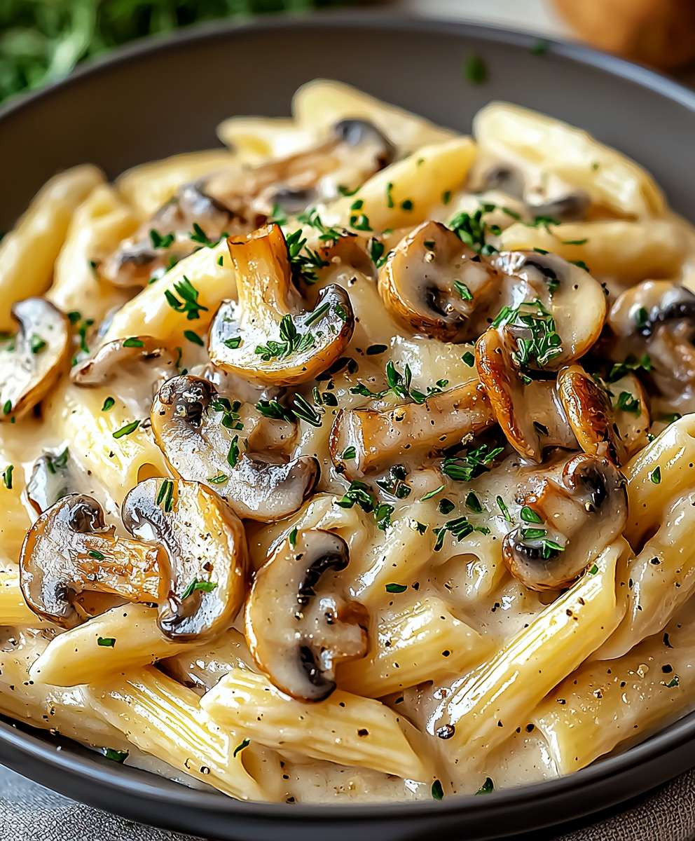 Pâtes champignons ail