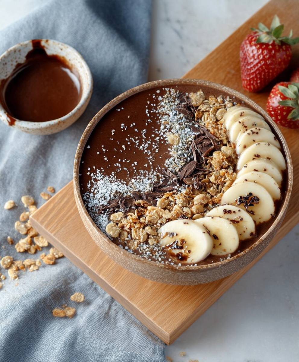 Smoothie bowl chocolat granola maison