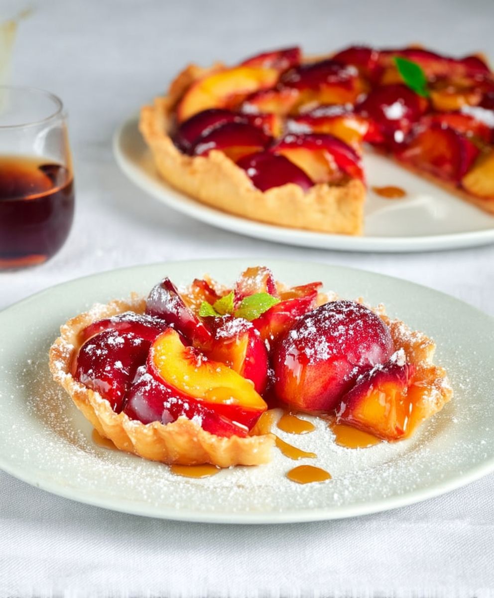 Tarte nectarines prunes sirop d'érable
