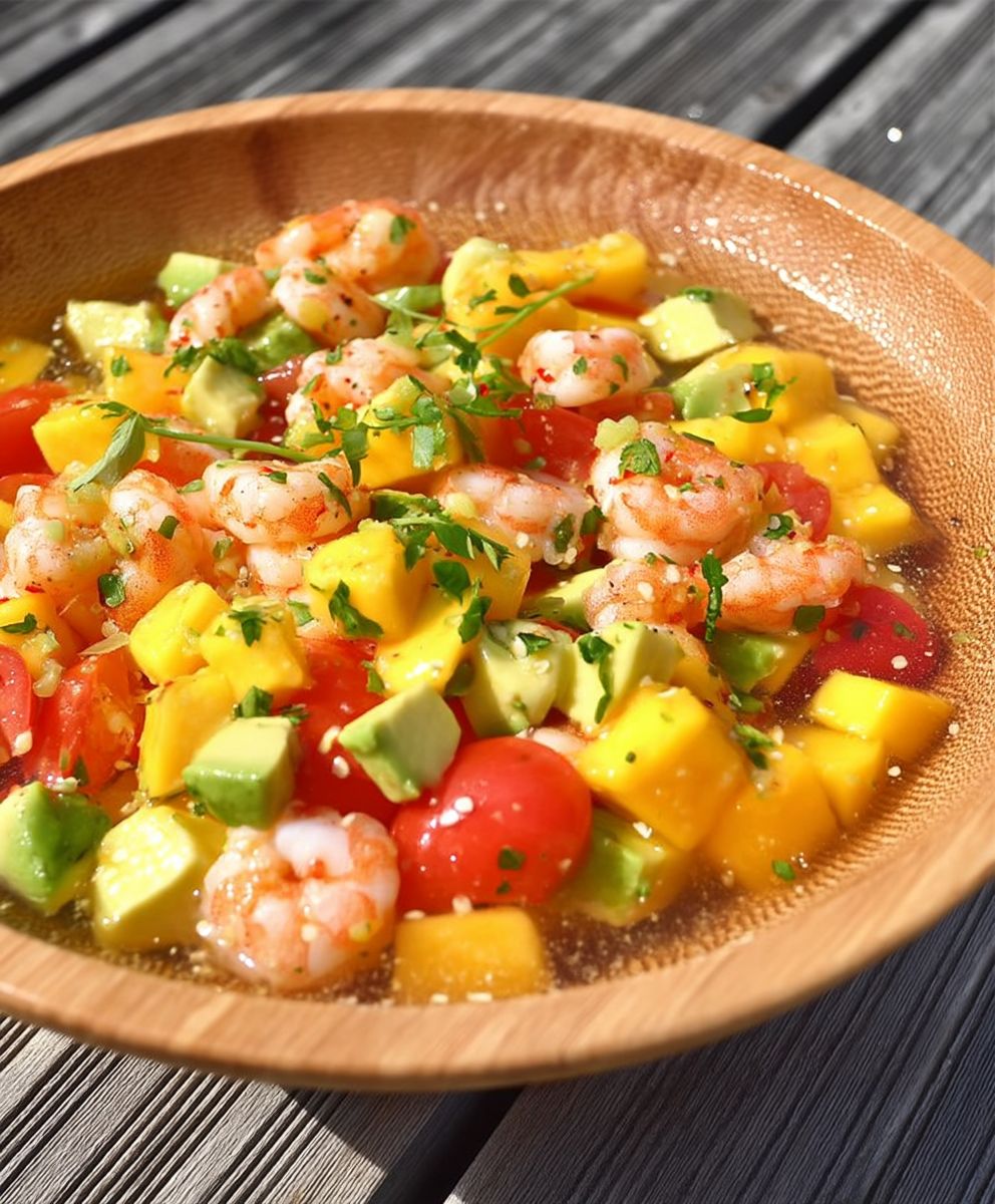 Ceviche crevettes mangue avocat