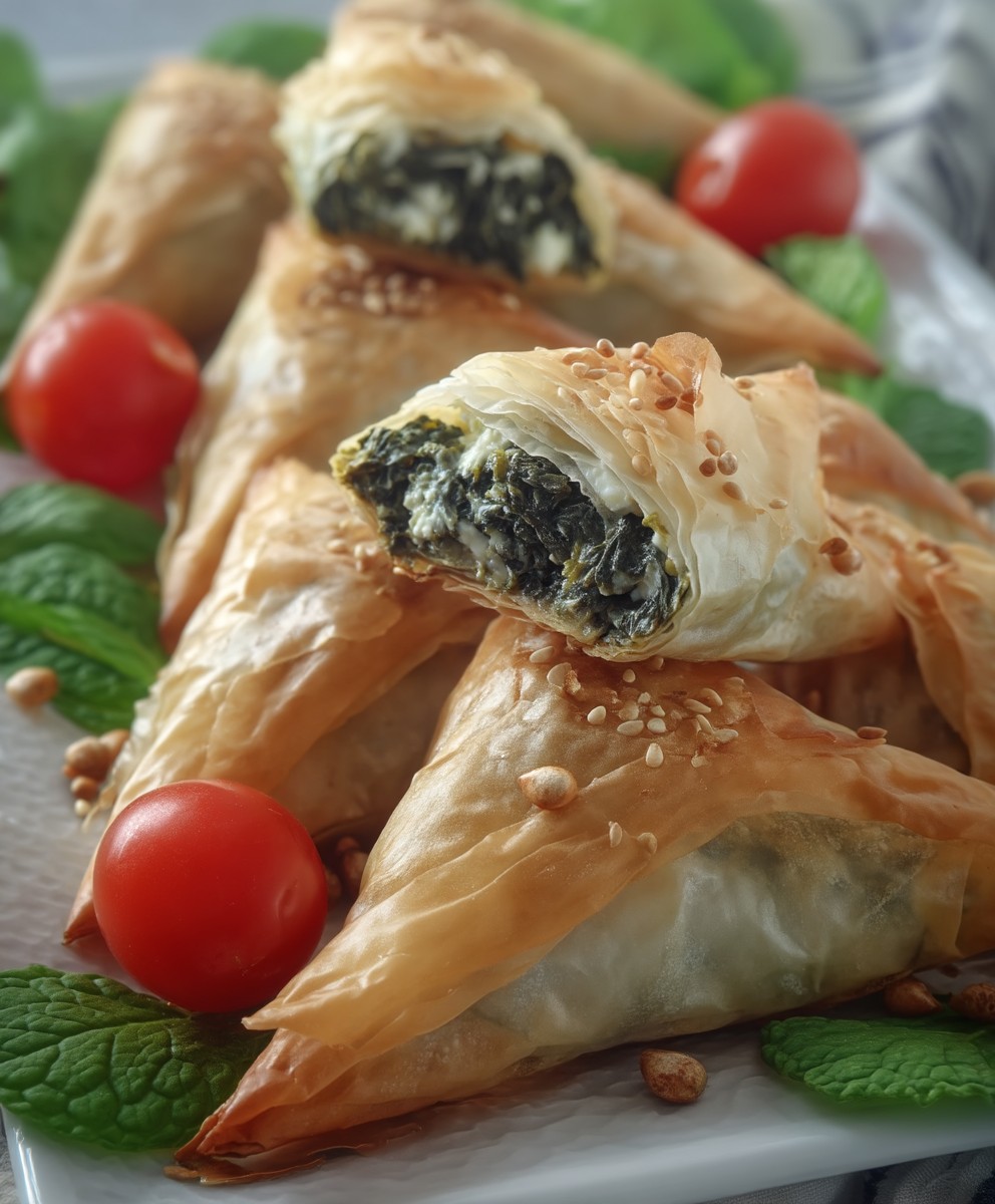 Spanakopitas triangles épinards
