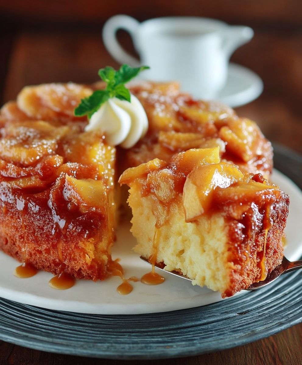 Gateau yaourt pommes caramélisées