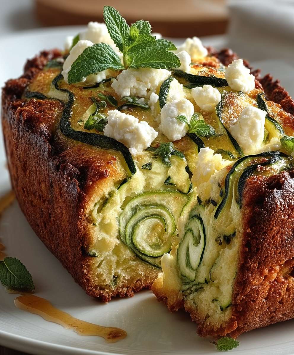 Cake courgette chèvre frais menthe
