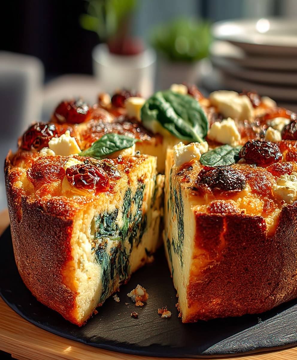 Cake épinards feta soleil