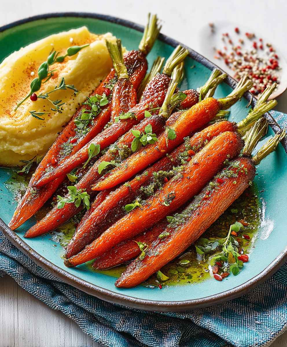 Carottes rôties au gingembre miel