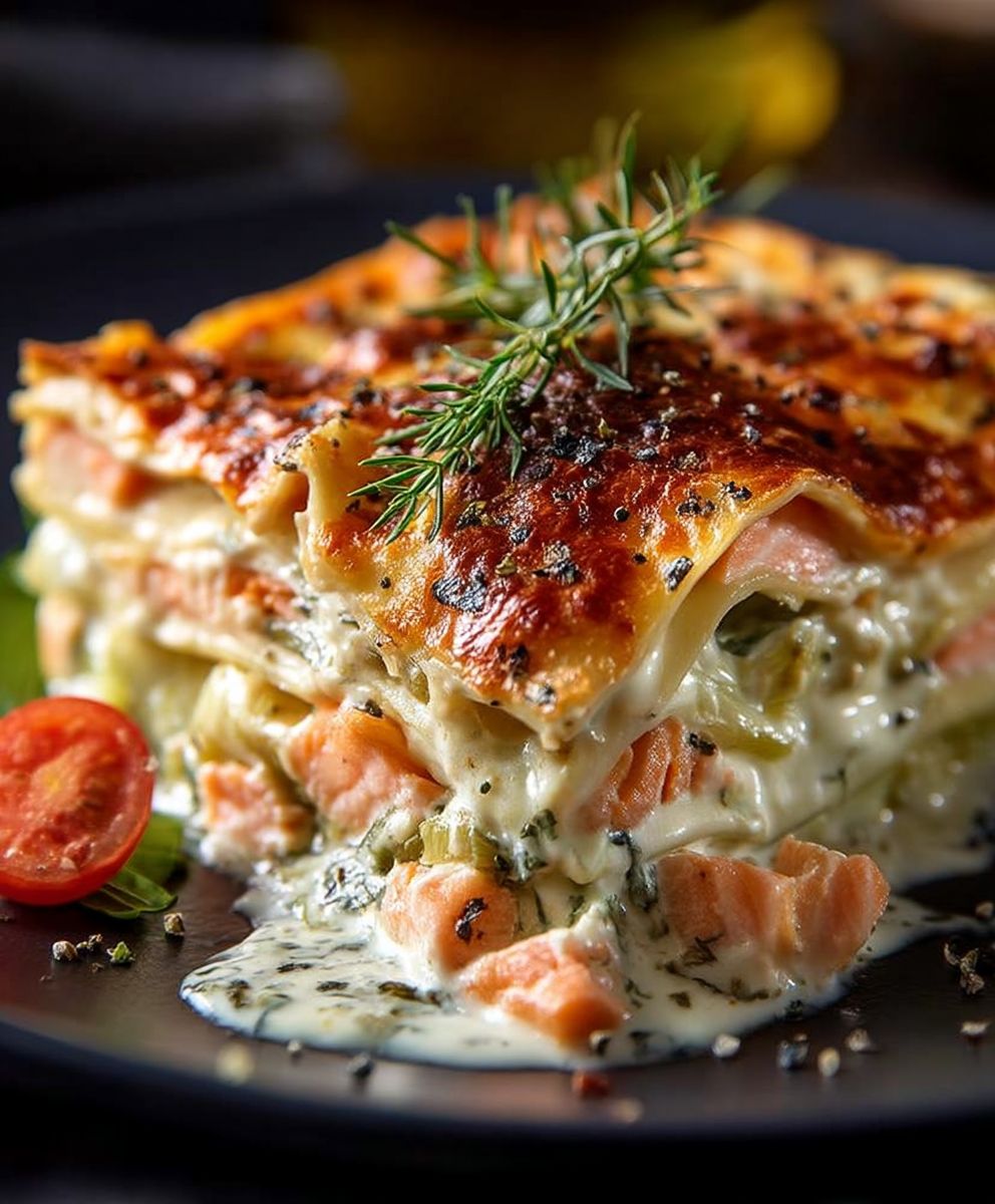 Lasagnes saumon poireaux