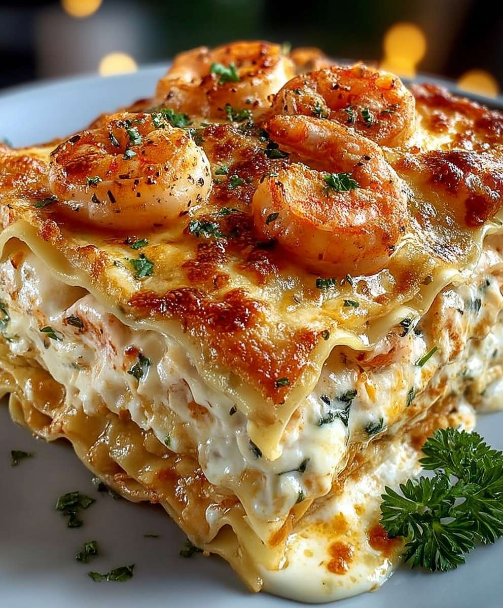 Lasagnes aux crevettes beurre à lail