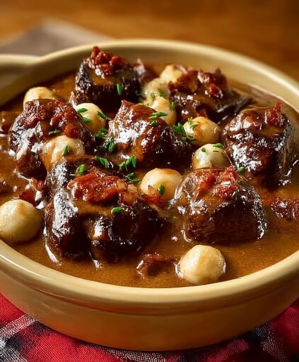 Joue de boeuf mijotée champignons