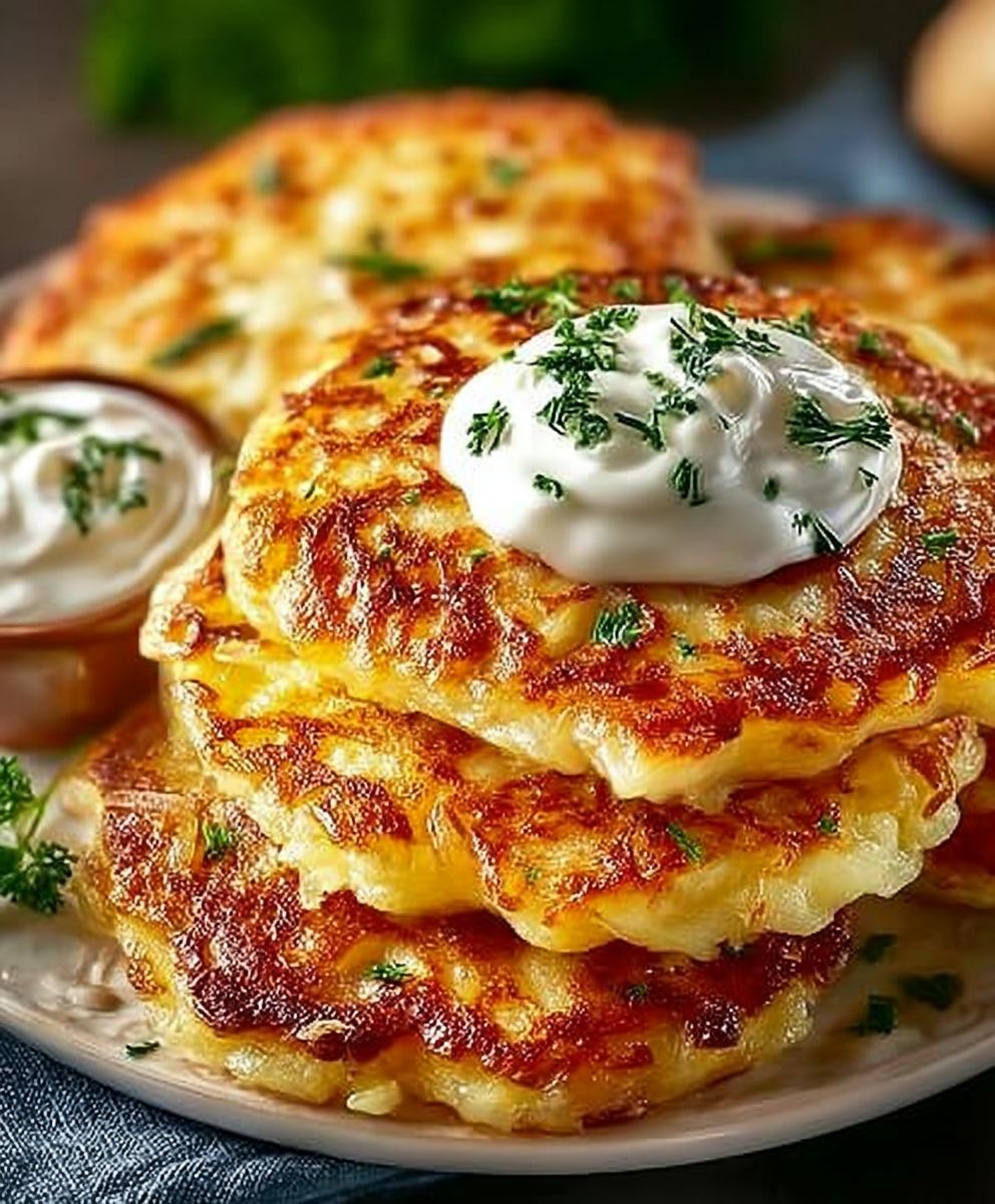 Galettes pommes de terre aux oignons