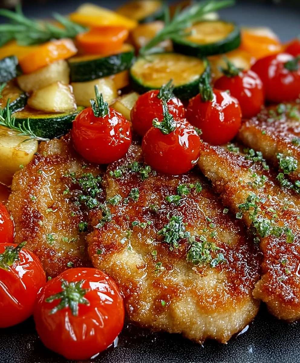 Escalopes de veau légumes rôtis
