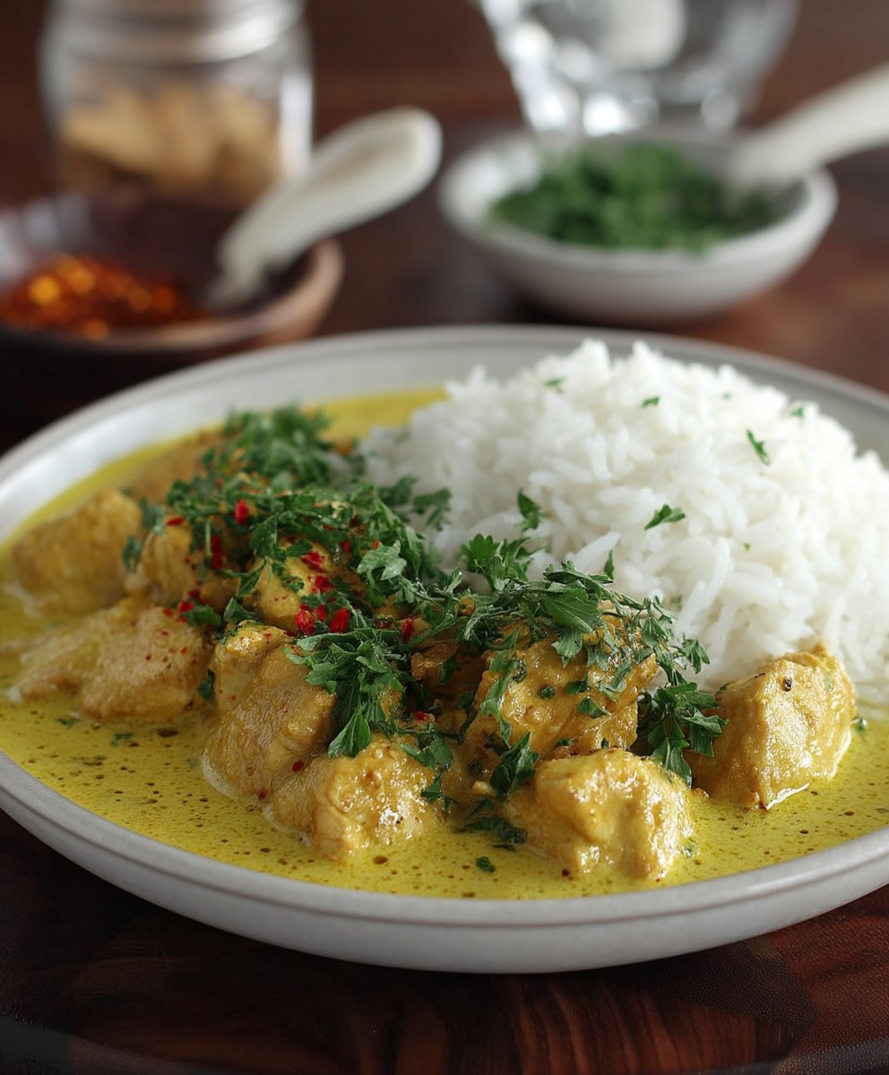 Poulet au curry lait de coco