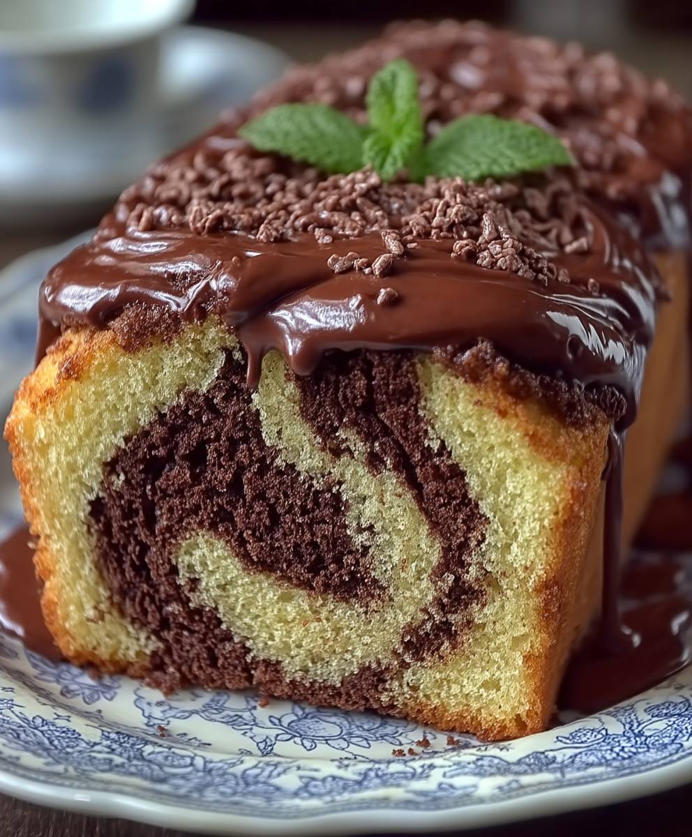 Gateau marbre chocolat