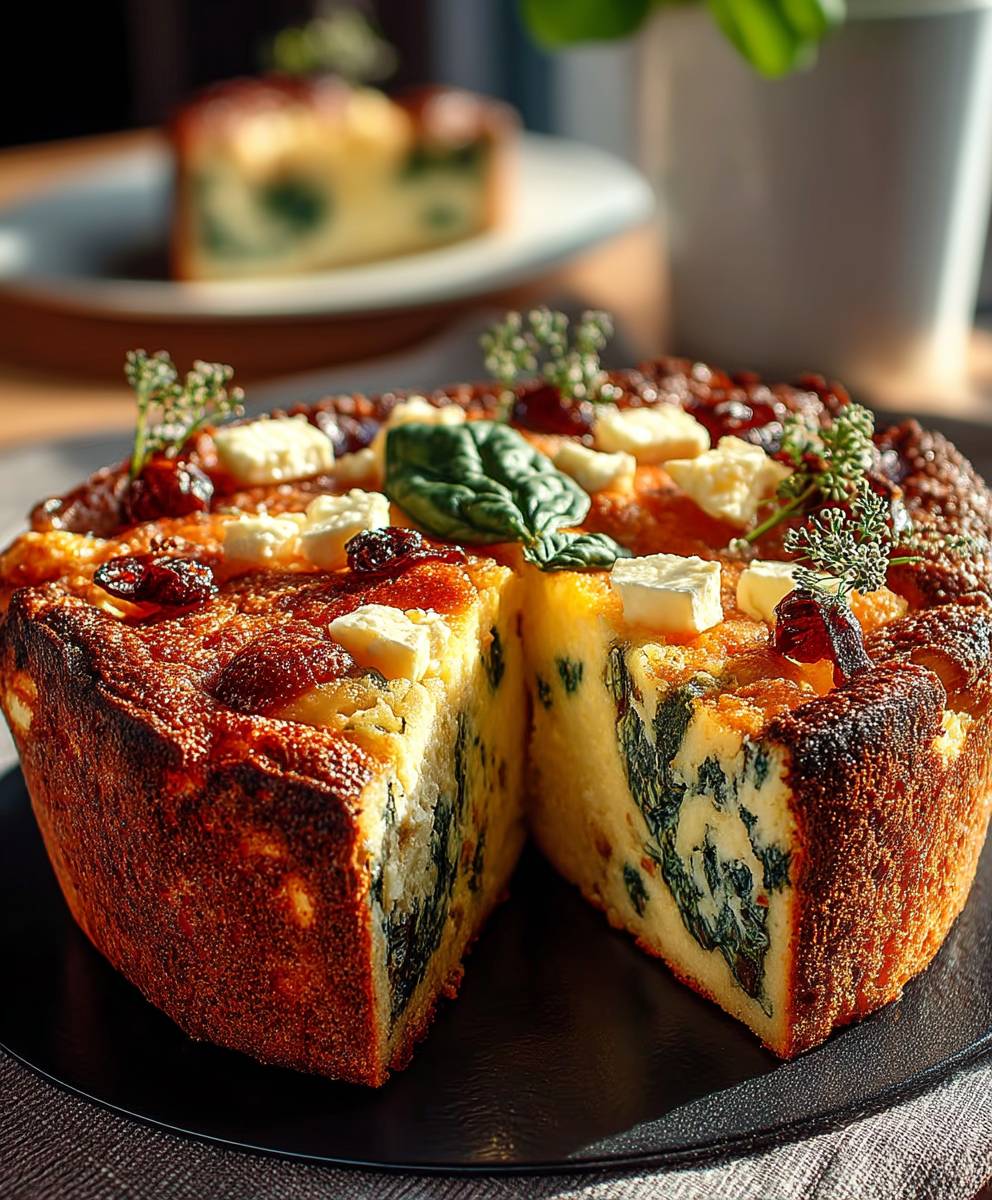 Cake épinards feta soleil