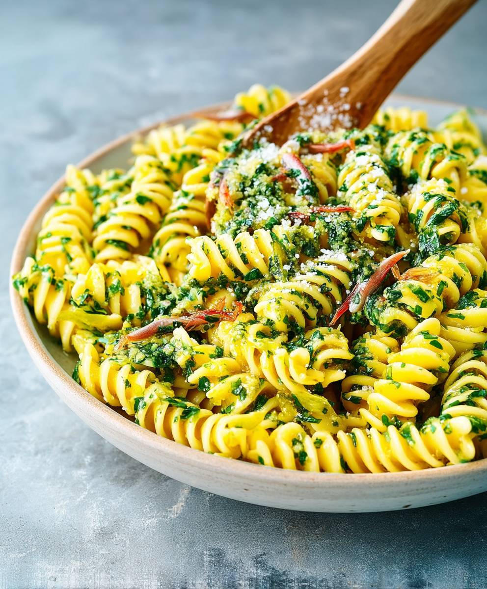 Fusillis ail citron anchois